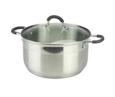 Stainless Steel Induction Casserole Pot With Glass Lid Heavy Duty Stock Pot Stew