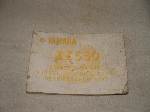 Yamaha xz550 owners manual - owners,