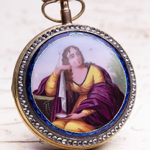 1800 enamel miniature verge - miniature,