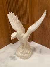 Alabaster Bald Eagle Sculpture – Freestanding – 20cm – Exc Cond – Wildlife Decor