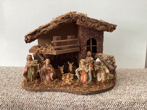 Vintage nativity set with - vintage,
