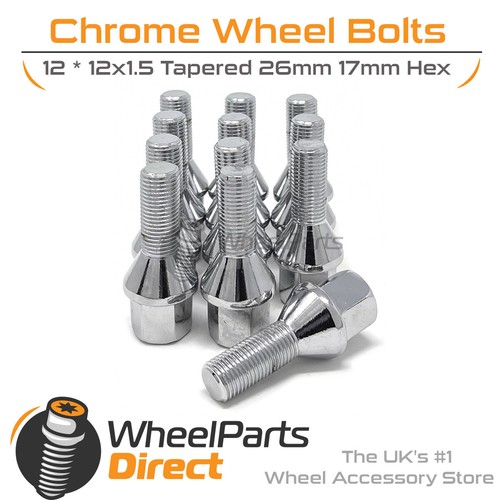 Wheel bolts 12x1 - 12x1.5, chrome