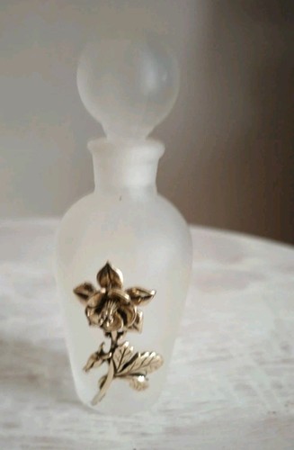 Vintage frosted glass perfume - glass,