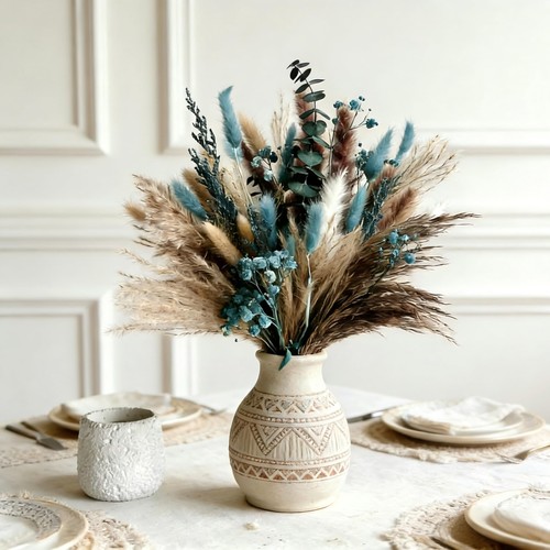 Teal flowers turquoise dried - teal,