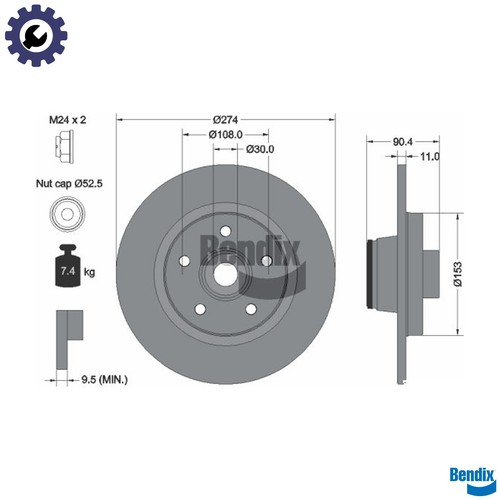 Brake disc bds1048 for - disc,