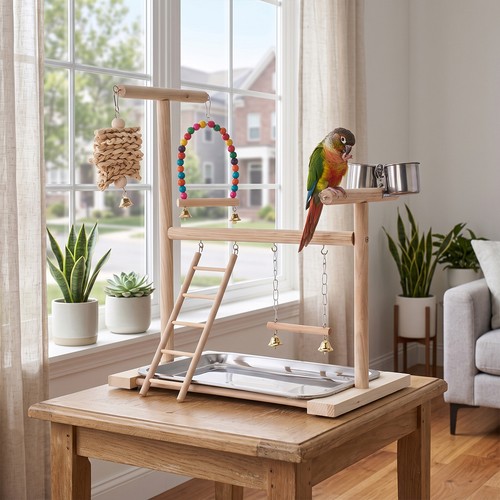 Bird swing wooden - swing, perch