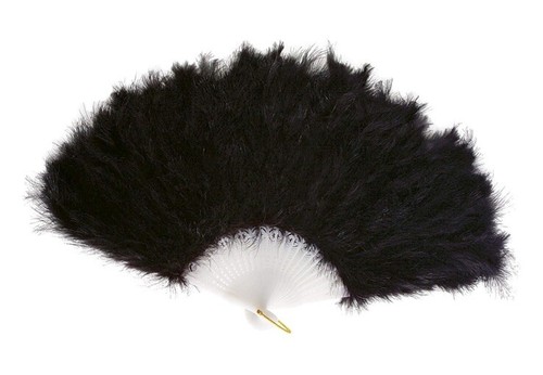 Black feather fan 20s flapper - 20s,