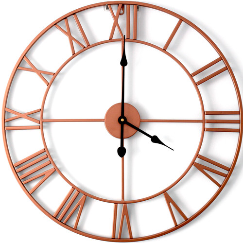 Metal wall clock large - metal,