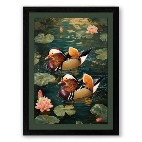 Mandarin ducks dusk - mandarin,