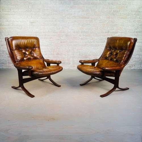 Pair vintage danish - danish, tan