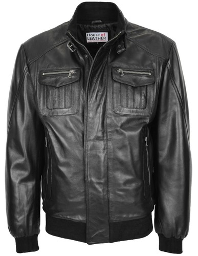 Mens soft leather bomber - mens,