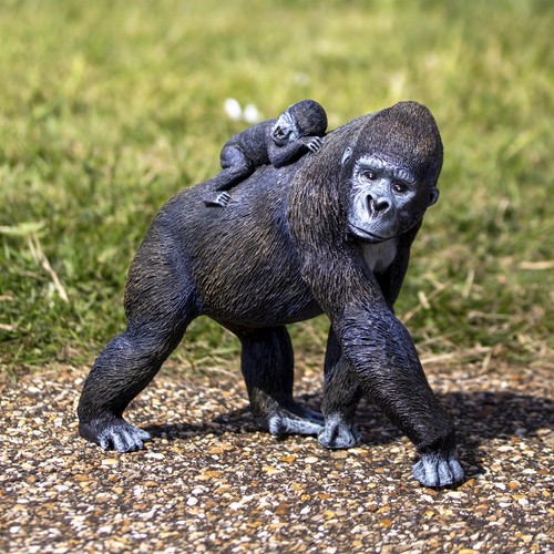 Gorilla with baby - with, garden