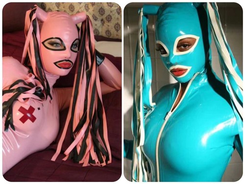 Latex hood back zipper - latex,