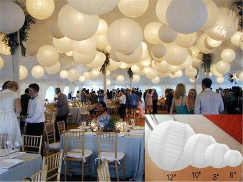 White paper lanterns - white,