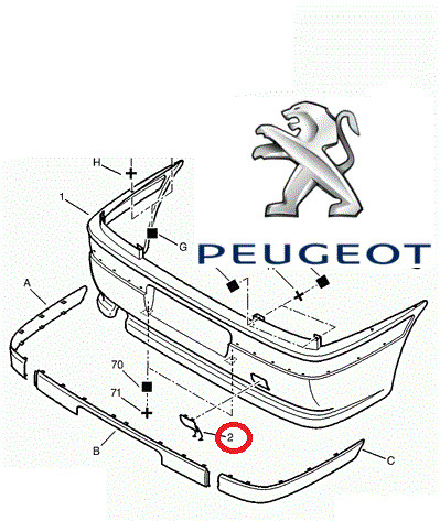Genuine peugeot 406 rear - peugeot,