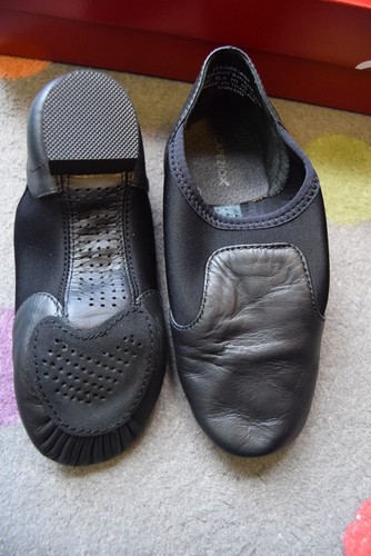 Black leather capezio slip - , on