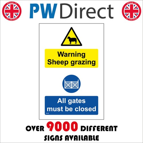Sign warning sheep grazing - warning,