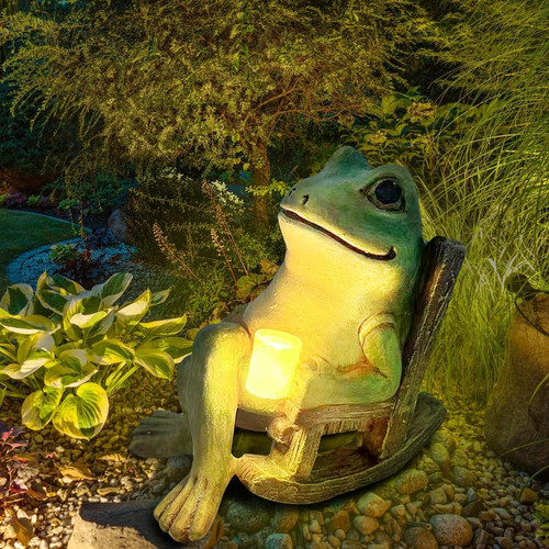 Solar frog garden ornaments - frog,