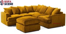 Mustard Kingsize Sofa Jumbo Cord Corner Set Footstool 5 Seats Liverpool Suite
