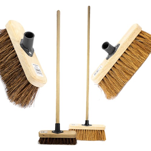 Broom with wooden handle - wooden,