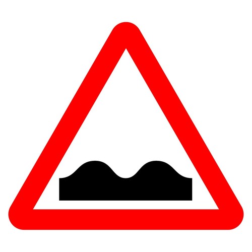 Uneven road sign sticker - sign,
