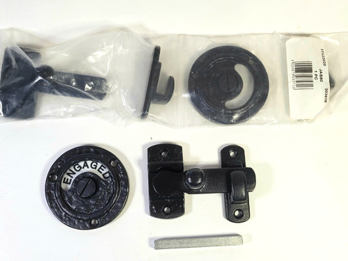 Black wrought iron toilet bolt - black,