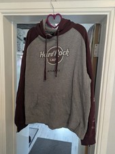 HARD ROCK CAFE Atlanta Mens Grey Hoodie XL Paint Marks On Meesing About Hoodie
