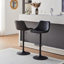 2X Black Faux Leather Bar