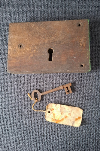 Antique vintage metal rim lock - antique,