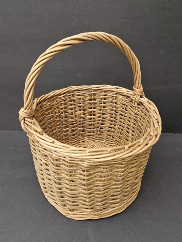 Vintage round wicker basket - vintage,