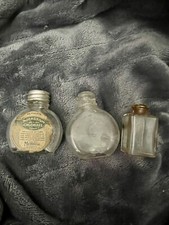 3 Vintage Antique Bottles - Potassium Chlorate Merrell Company Apothecary E1