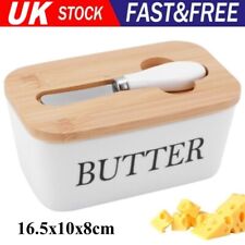 Porcelain Butter Dish With Lid And Knife Ceramic Container For Butter Cheese