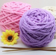 400g Chenille Chunky Yarn for Crochet/Knitting – 4 x 100g Skeins, 57 Colours