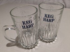 Two x KEG HARP Half Pint Glasses Vintage Very Good Condition beer ale pub bar