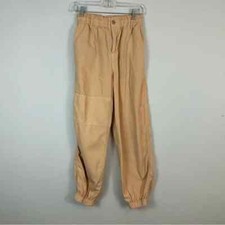 Topshop Peach Colored Canvas Elastic Waist Cargo Style Joggers Size 4