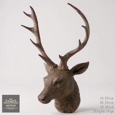 Wall mounted rustic brown stag