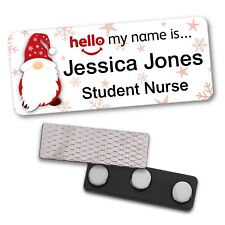 Hello My Name Is Badge Nurse Christmas Doctor Santa Gonk Magnet Pin SMN Xmas ID