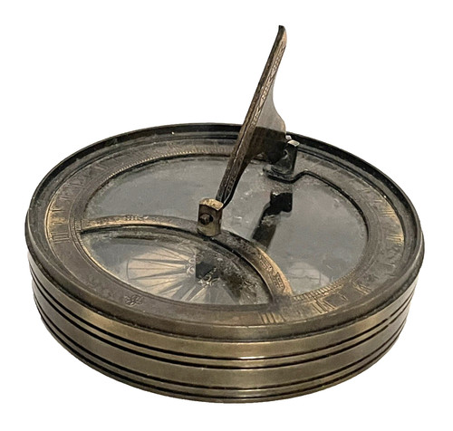Brass sundial compass - &,
