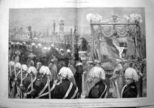 Original Old Antique Print