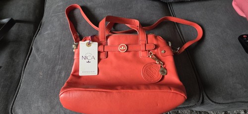 Nica orange leather shoulder - nica,