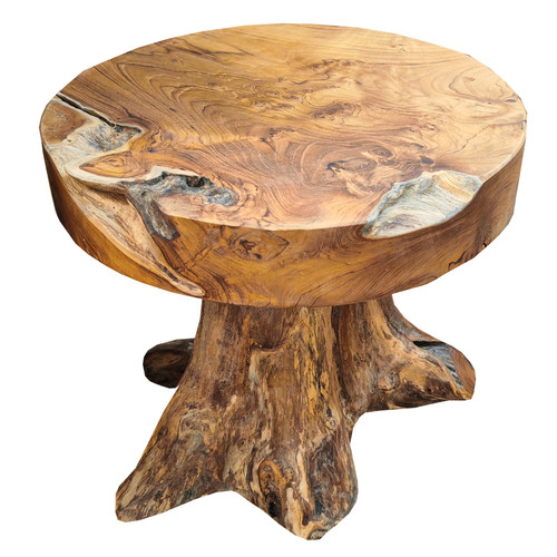 Teak root round side - table, /