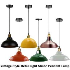 Industrial Pendant Light Fitting Retro Metal Ceiling Shade Hanging Lamp UK
