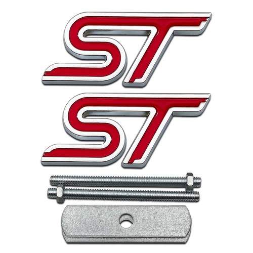 Chrome red metal grille - red,