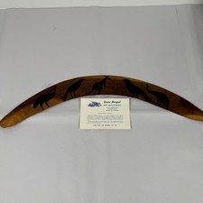 Vintage Australian Boomerang Aboriginal Tribal Hardwood Hand Carved Wongi Tribe