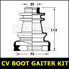 CV Boot Gaiter Kit Rear Axle