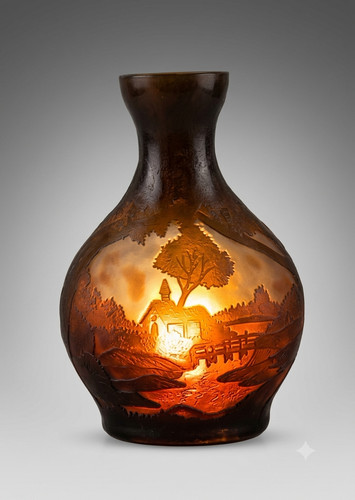 Baymark cameo glass vase lamp - cameo,