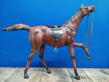 Vintage Leather Horse Statue