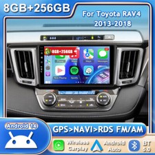 8GB+256GB For Toyota RAV4 2013-18 Android 14 Car Stereo GPS Sat Nav CarPlay WIFI