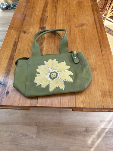 Radley green bag with yellow - with,