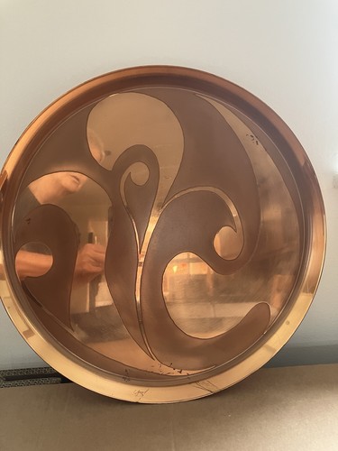 Decorative copper tray - , with